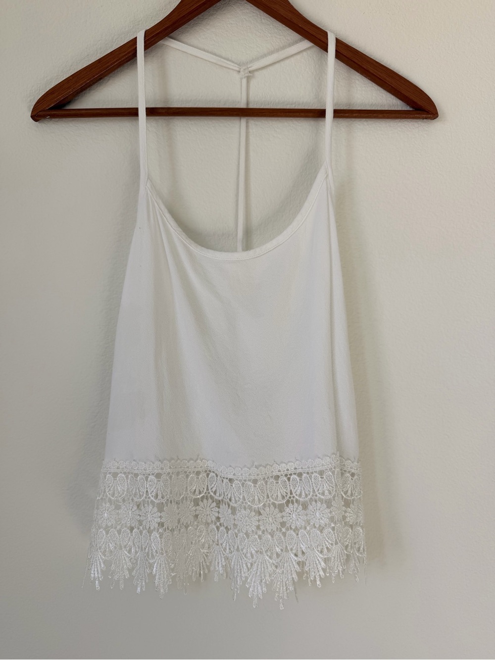 Phanuel White Lace-Trim Spaghetti Strap Cami